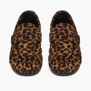 YSL Leopard Print Pony Hair Loafers